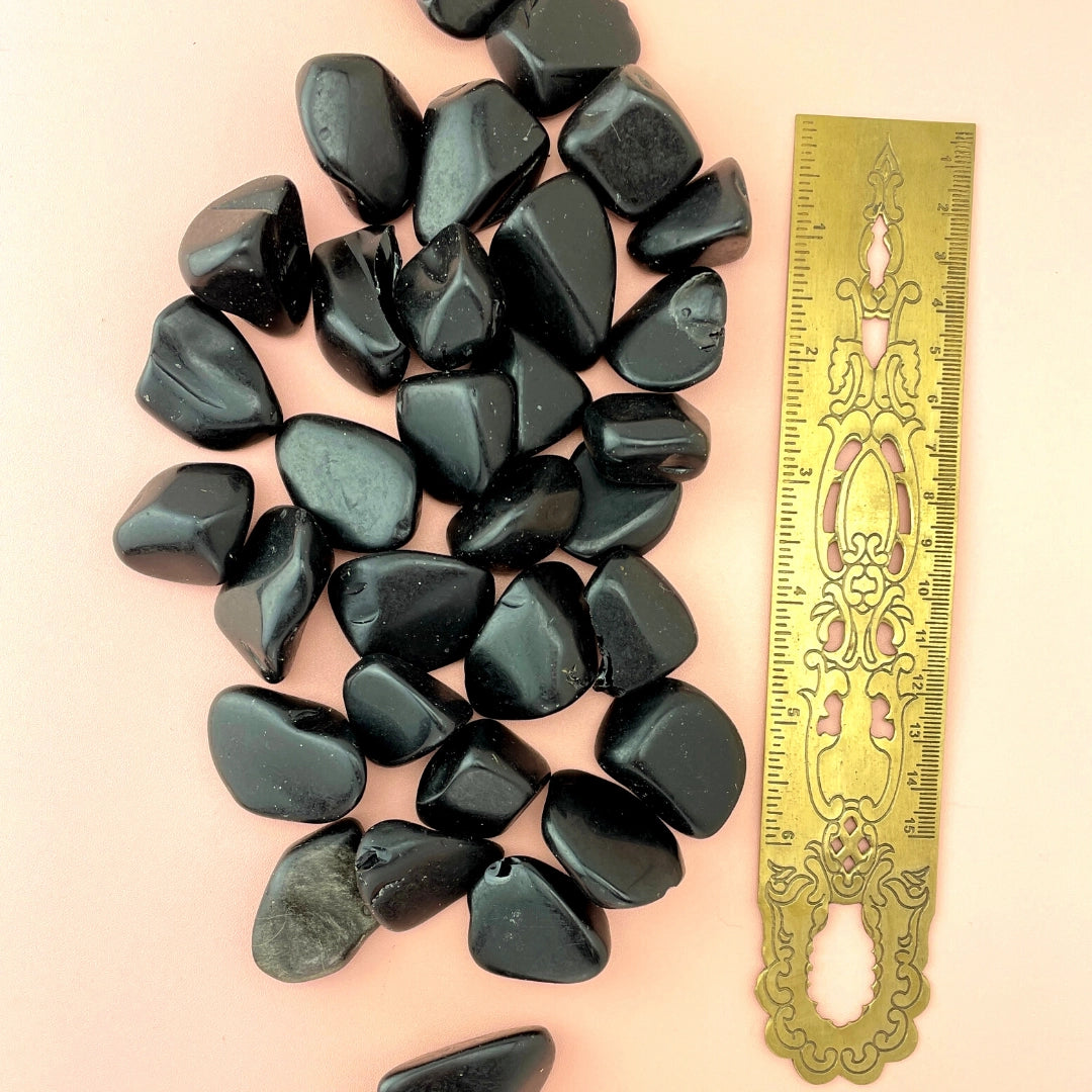 Natural Tumbled Obsidian Gemstones Intention Vial