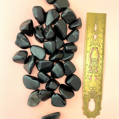 Natural Tumbled Obsidian Gemstones Intention Vial
