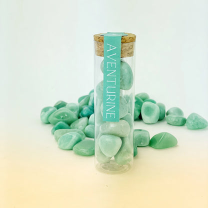 Natural Tumbled Aventurine Gemstones Intention Vial