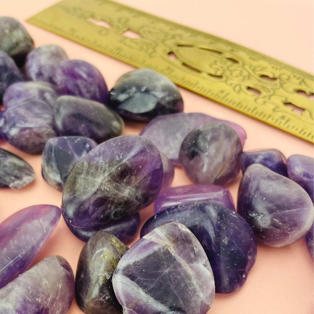 Natural Tumbled Amethyst Gemstones Intention Vial